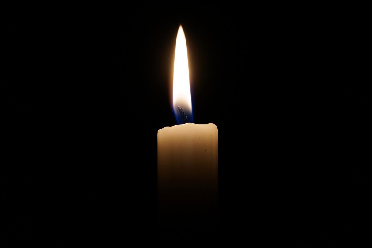 candle on black background