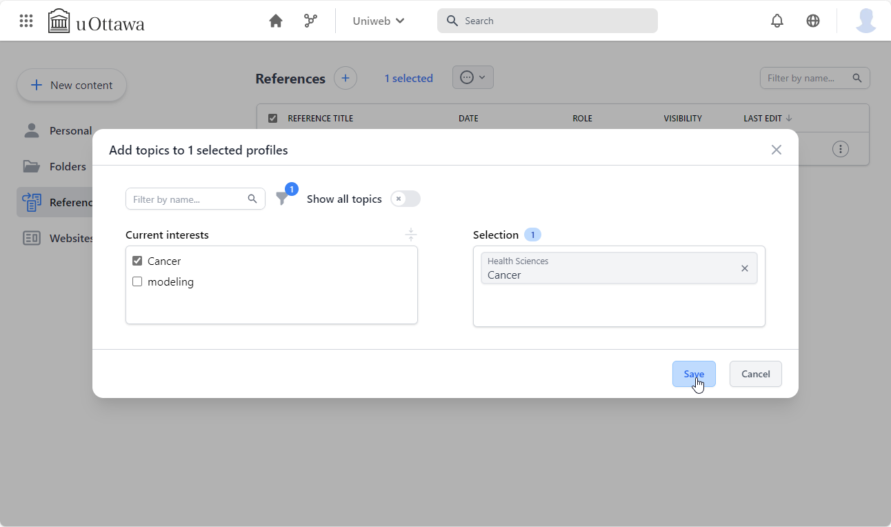 Using References in upcoming UNIWeb (Version 3)