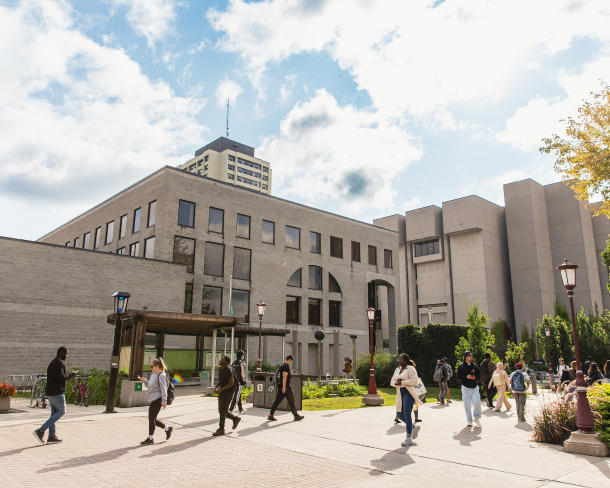 Students walking on campus