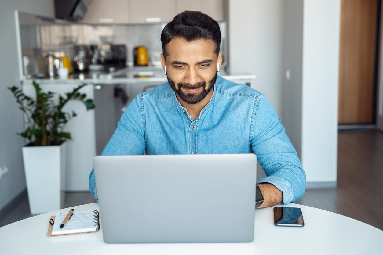 Man on his computer