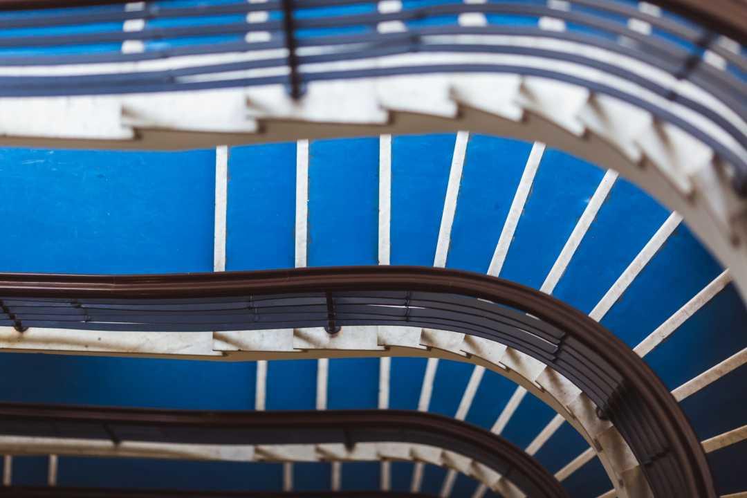 Blue spiral Staircase 
