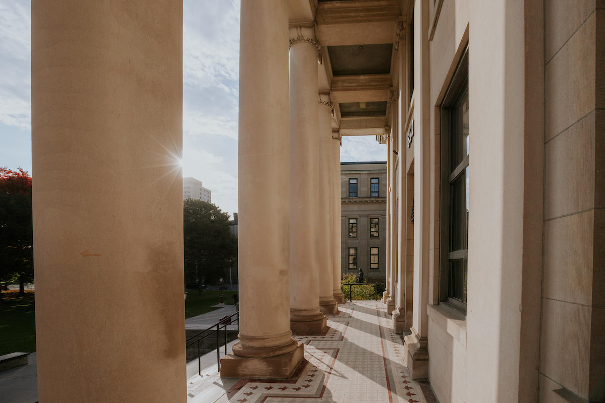 Pillars of Tabaret Hall.