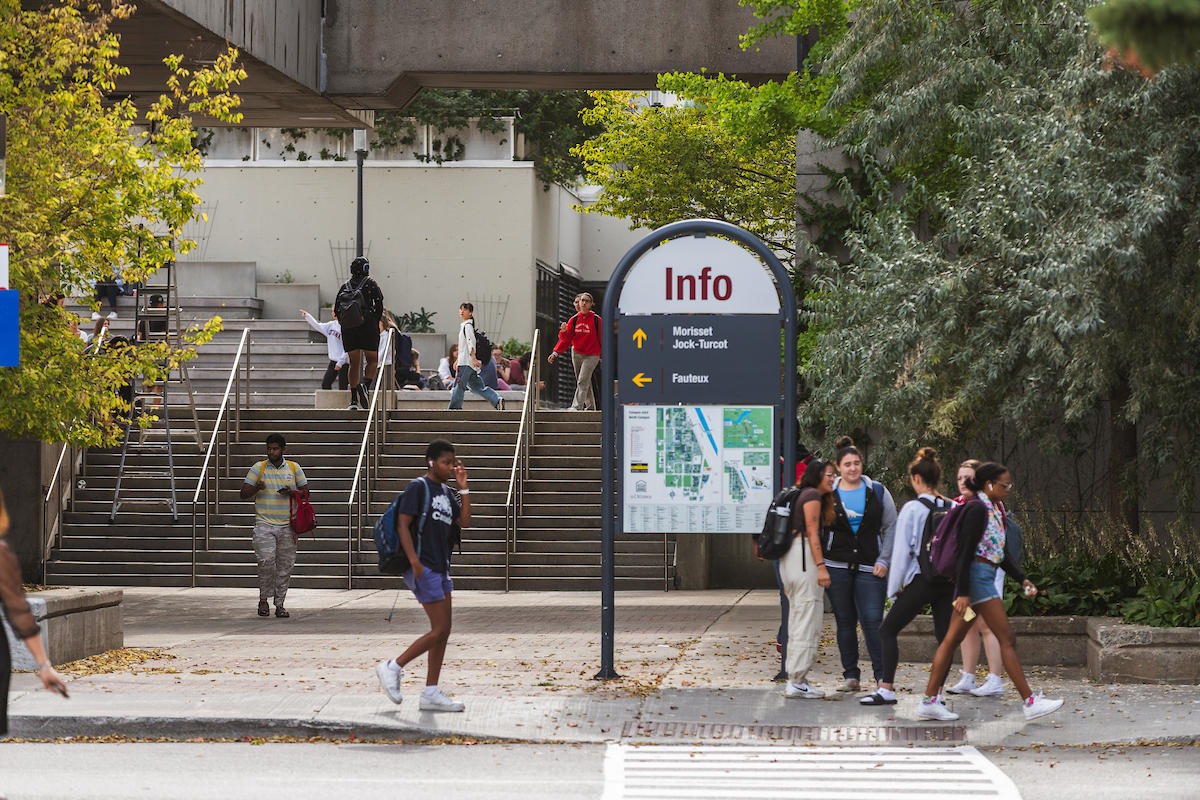 Information sign on campus. 