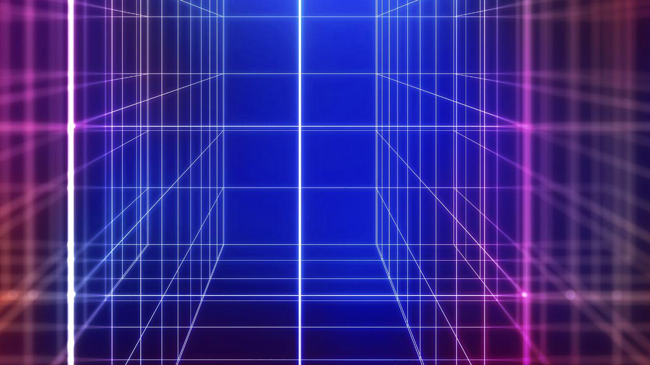 neon strips on a blue dark background