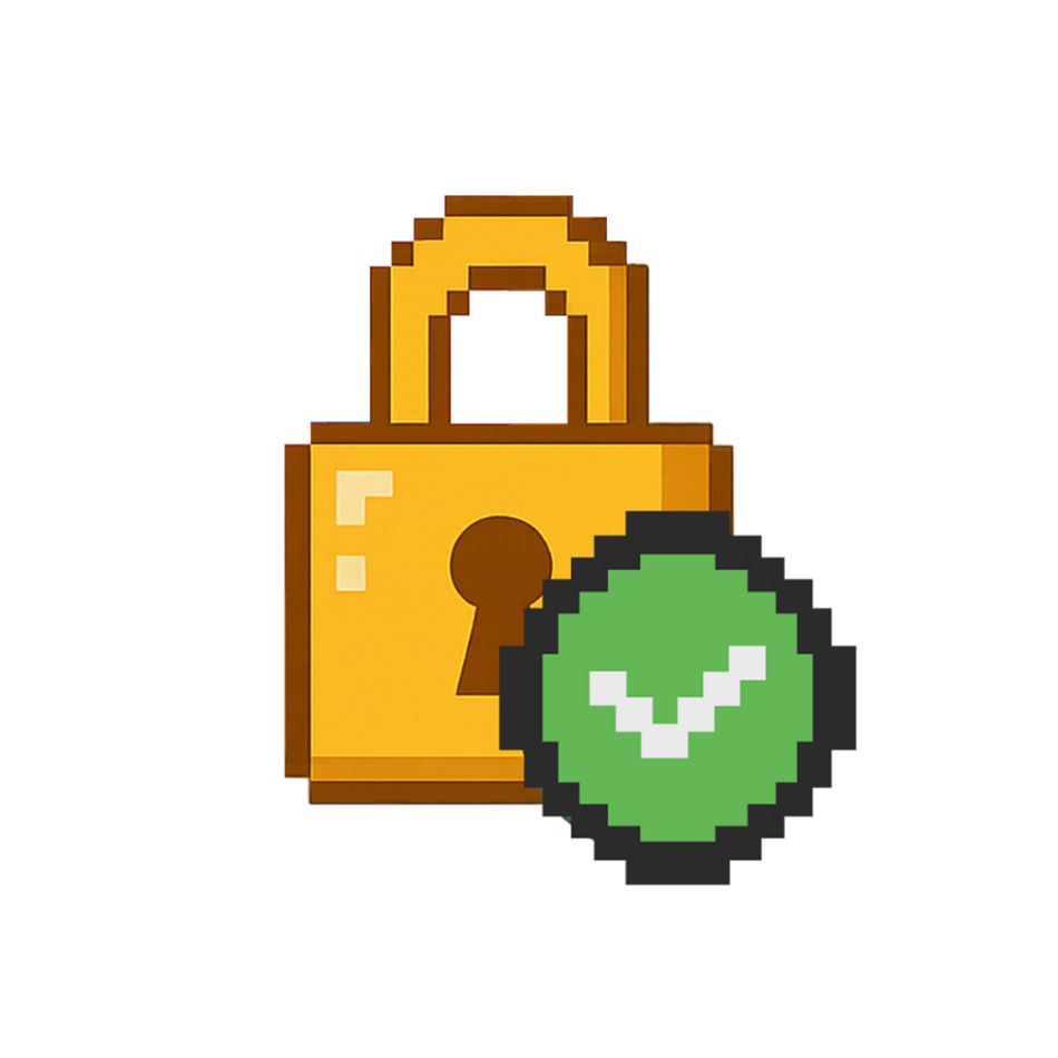 password management lock and checkmark 