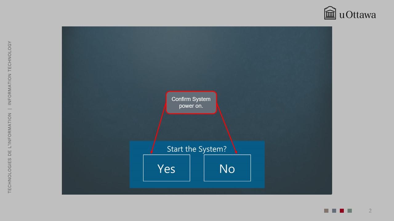 Start confirmation screen with Yes and No options.