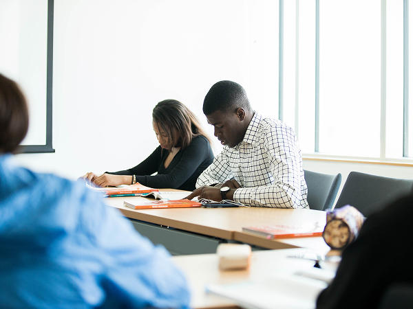 Students studying