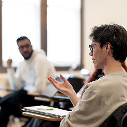 Students talking in class