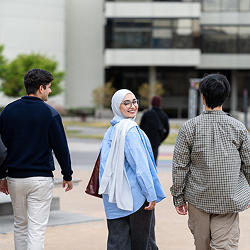 Students walking outside