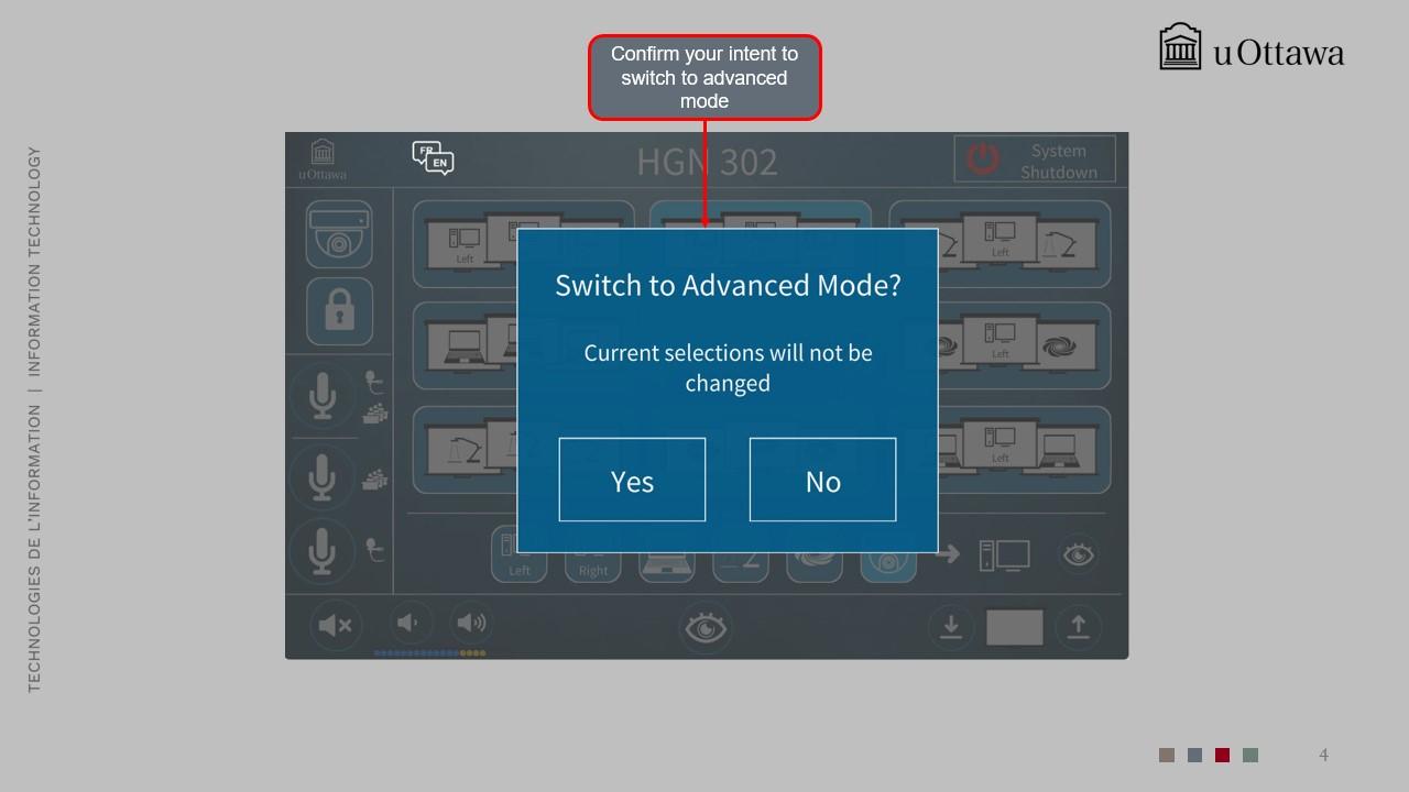 Main AV control panel interface with icons for projector, LCD, volume, and source selection.