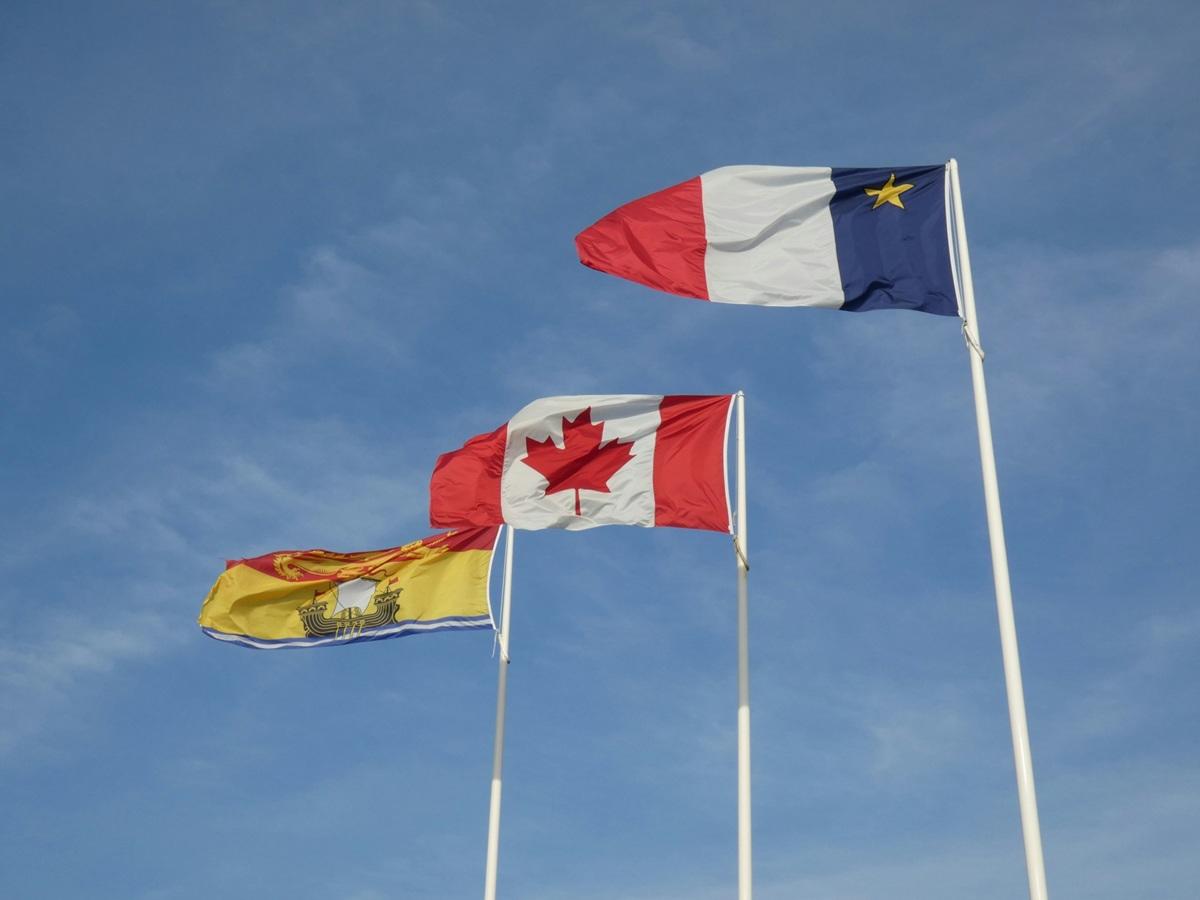 New Brunswick, Canada and Acadian flags
