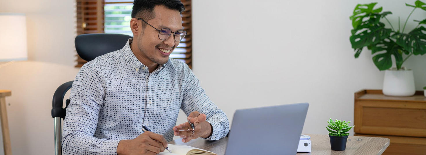 A professor who is taking an online course