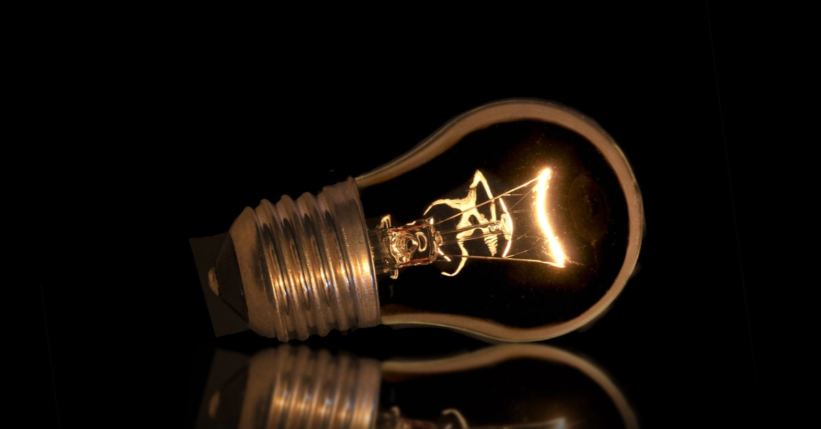 Electric light bulb in the dark