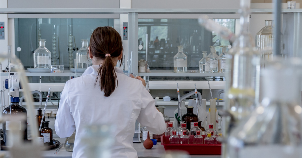 Researcher working in a lab.