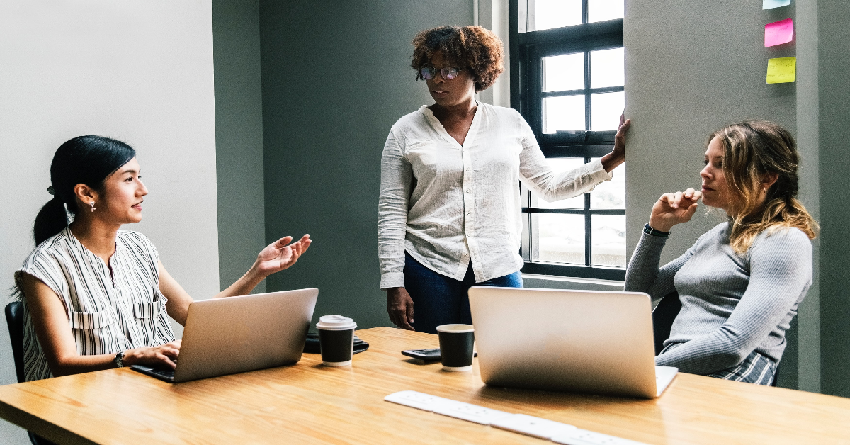 women business owners chatting