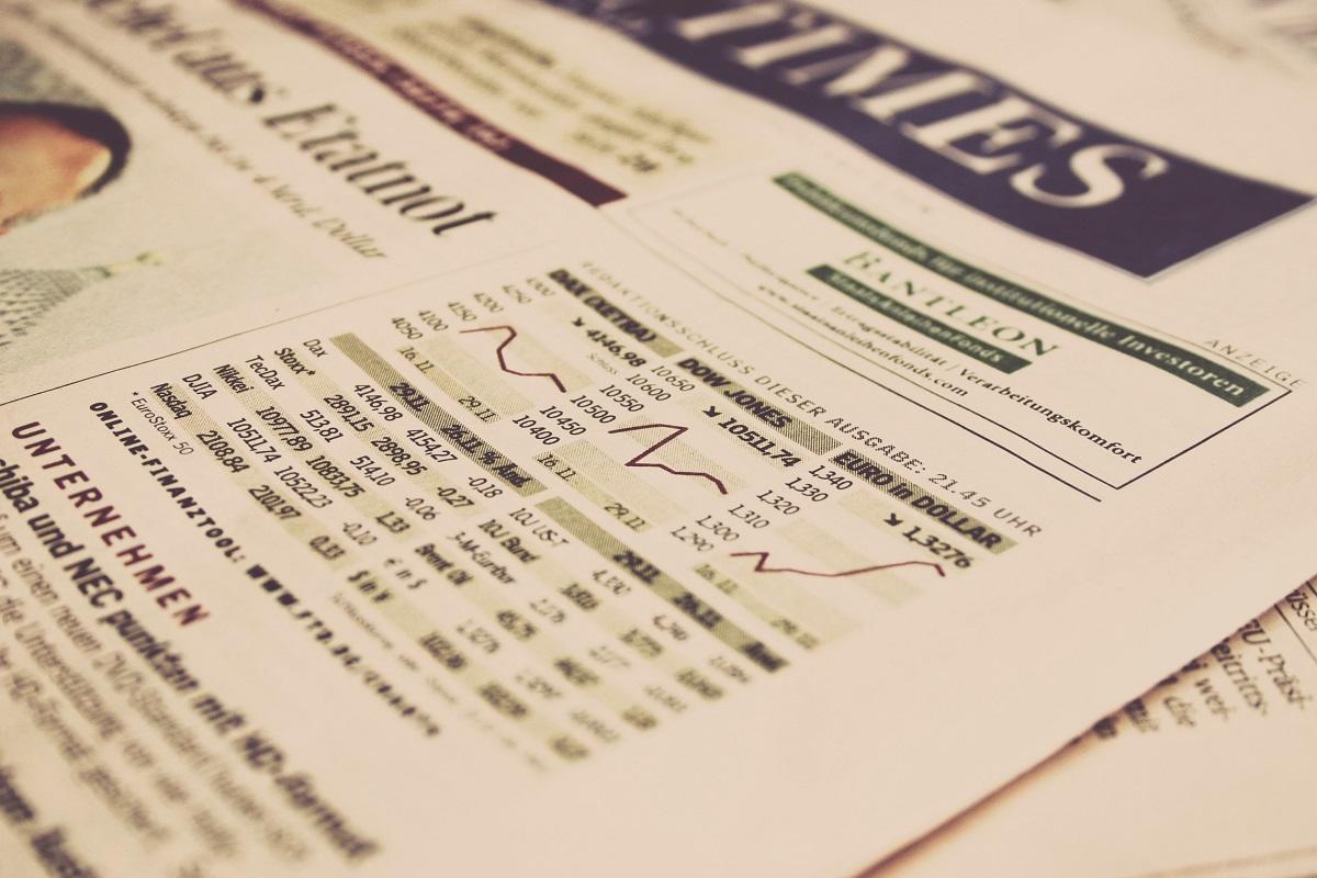 Finance section of newspaper