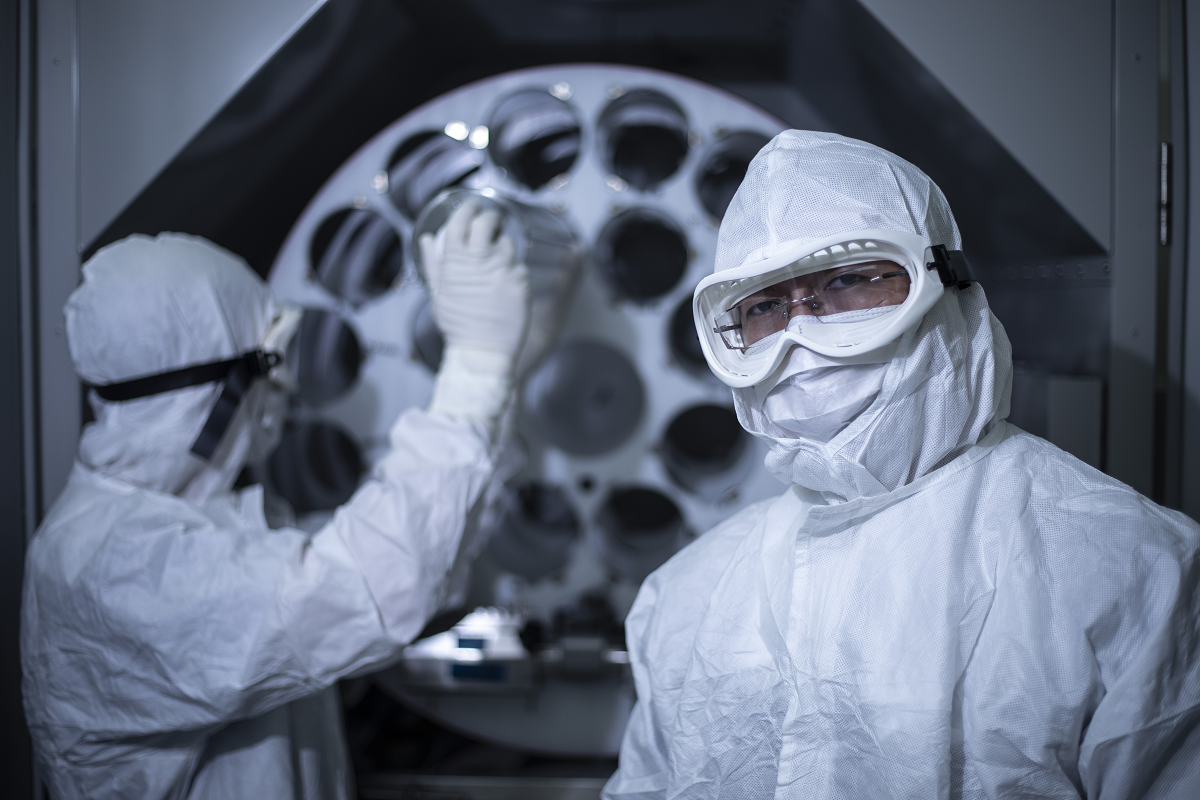 Full protected lab workers