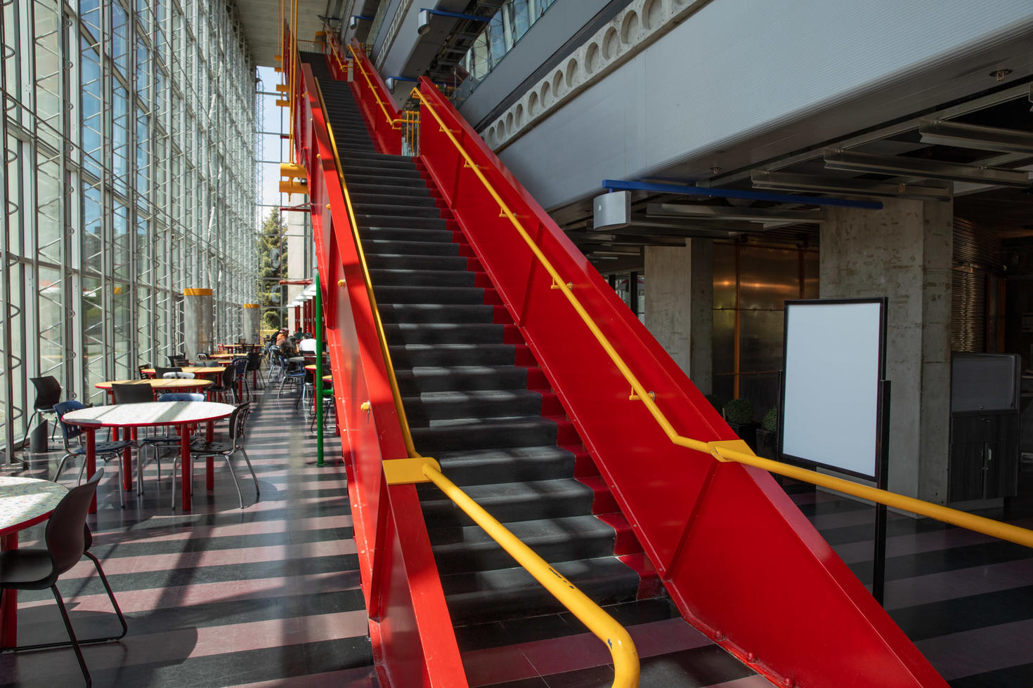 Red staircase at SITE