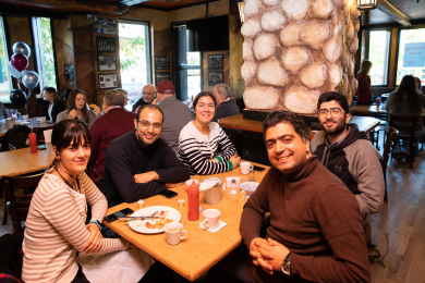 group eating breakfast