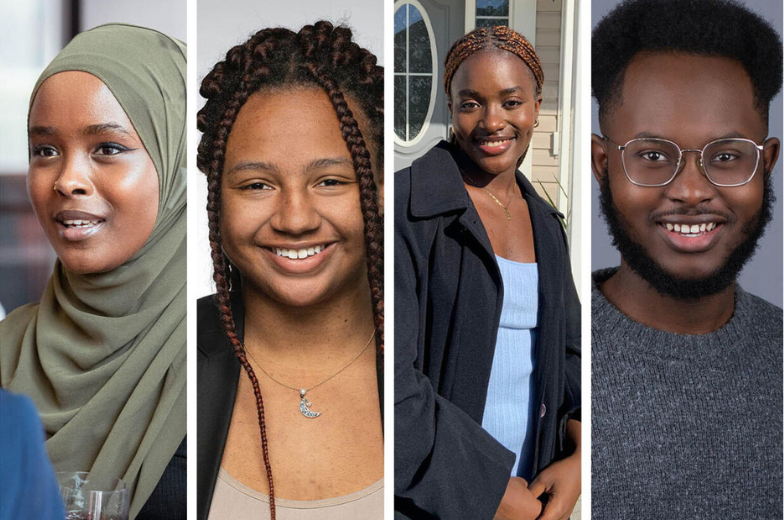 Collage of four black students featured in the article.
