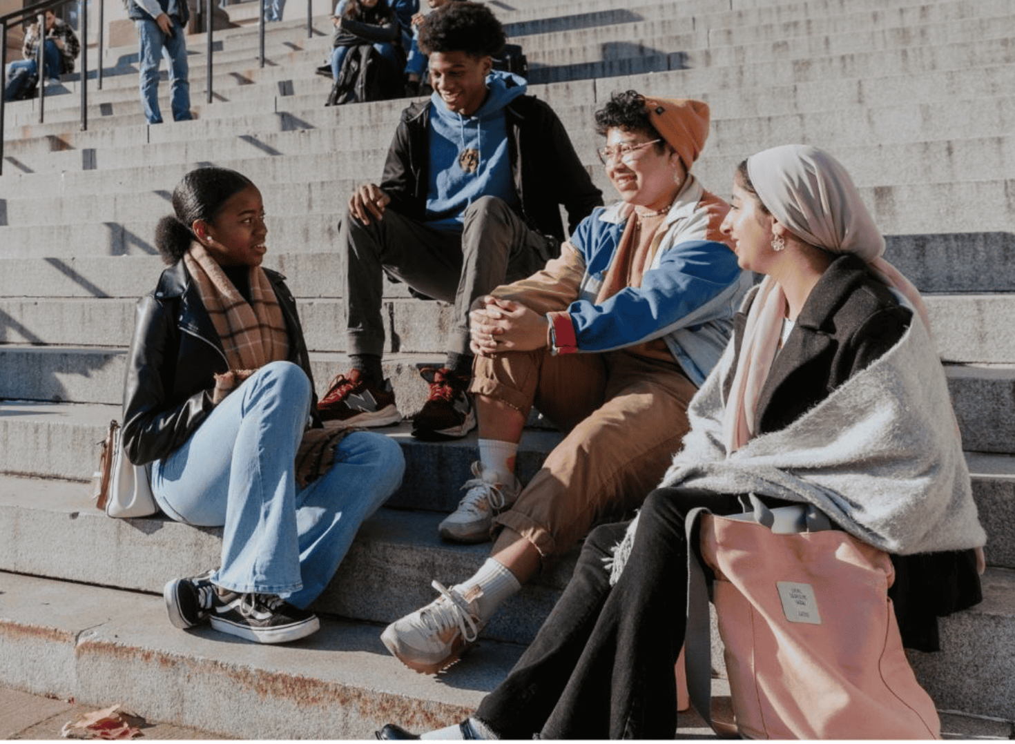 students talking
