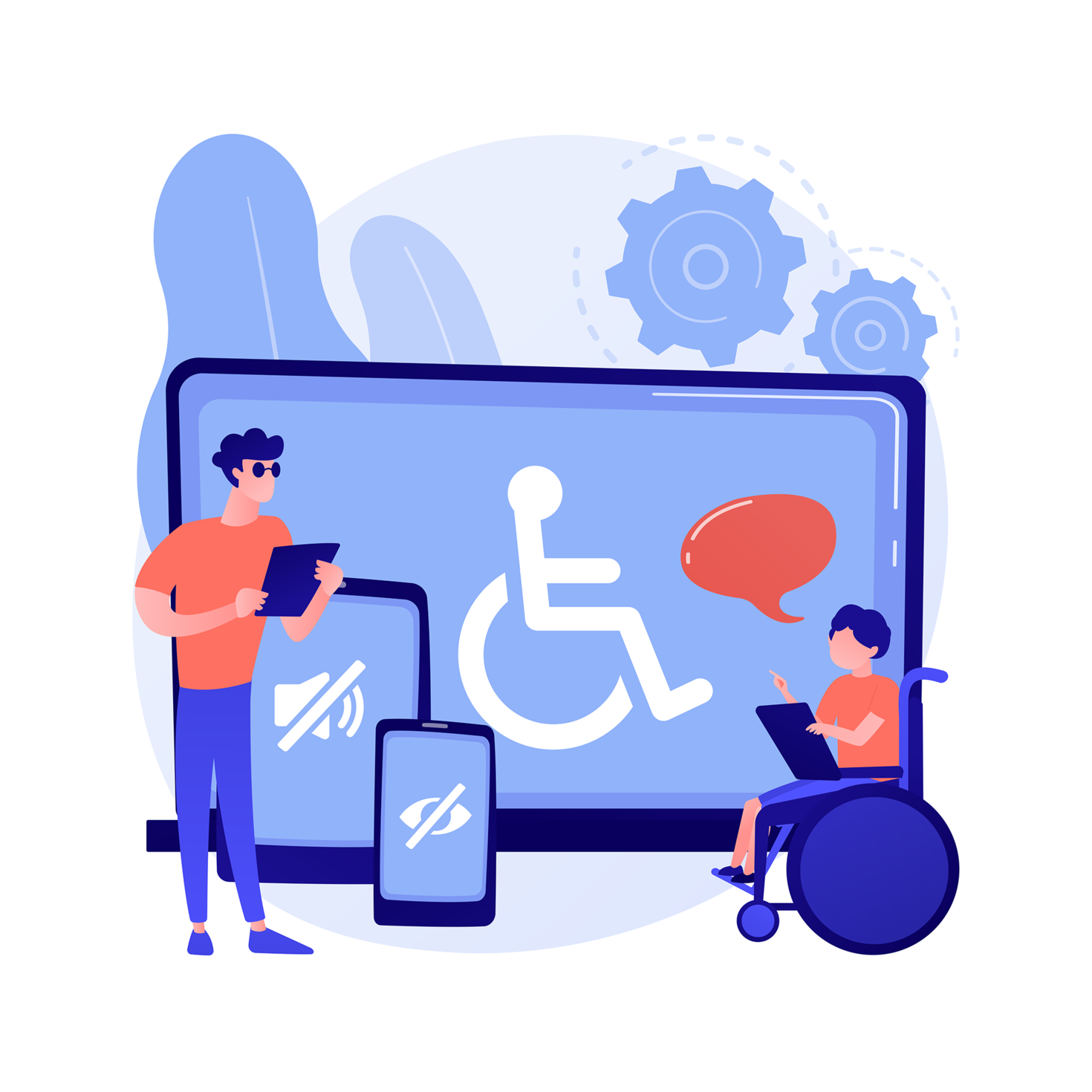 Image du logo accessibilité et symboles