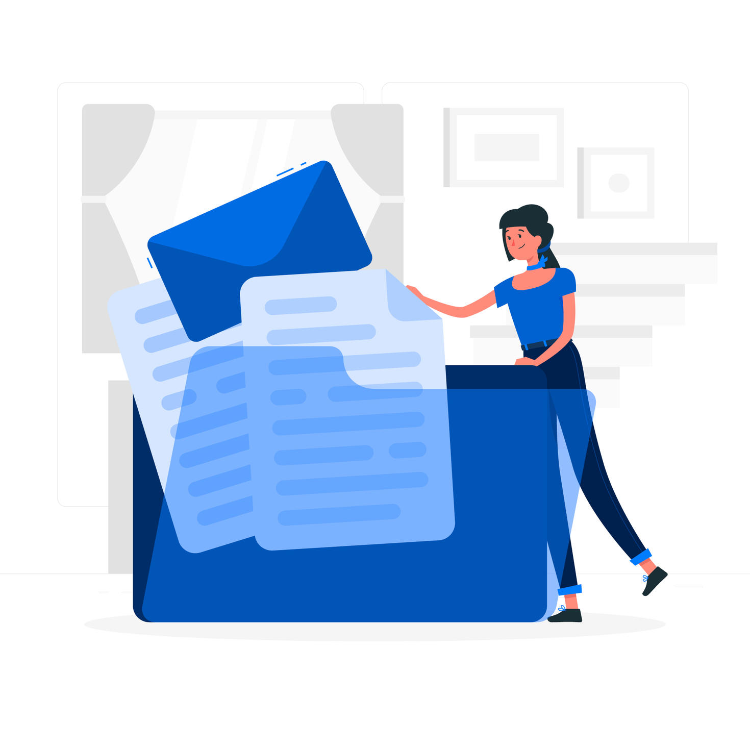 Illustration d'une personne cherchant des papiers