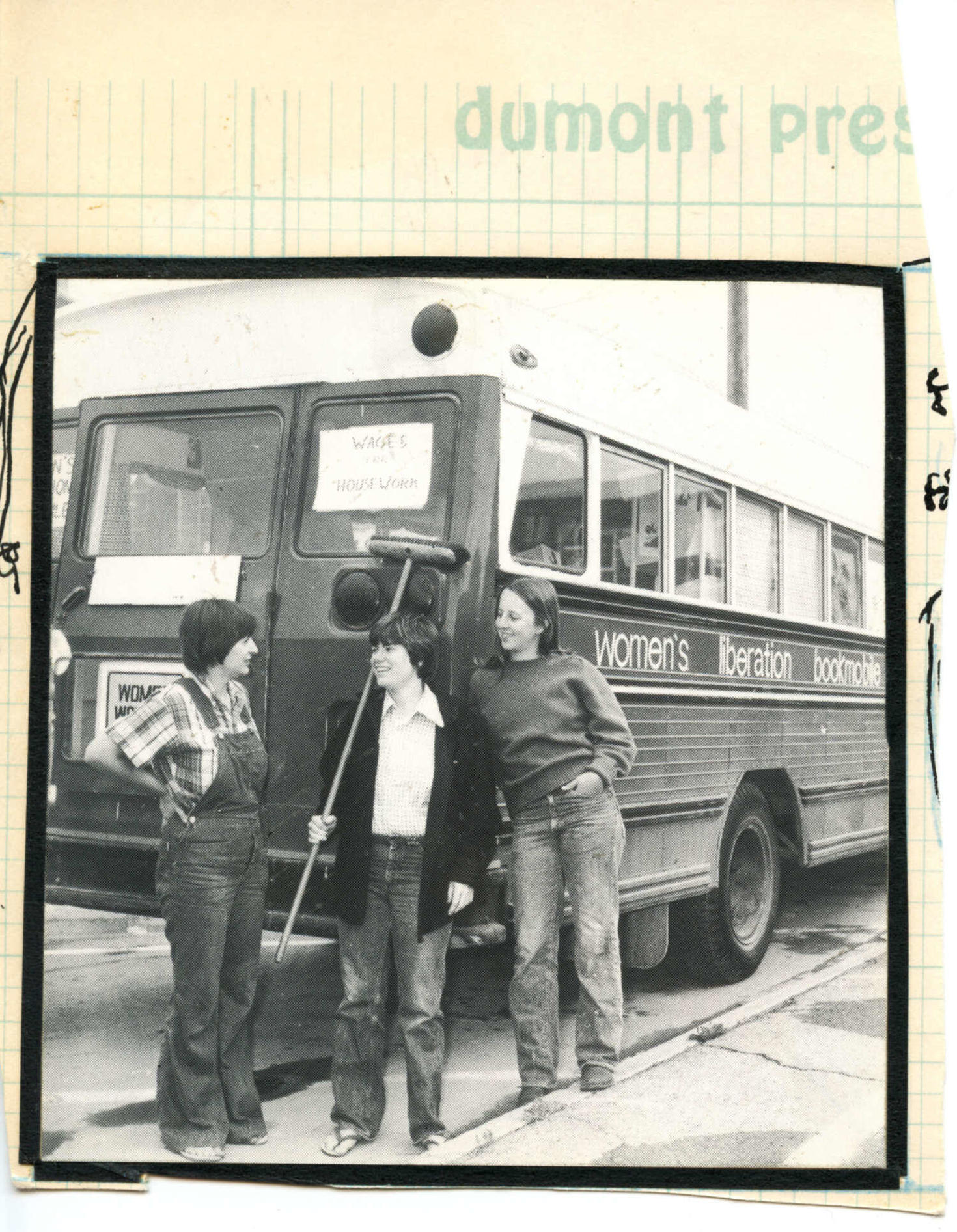 Judith Quinlan, Ellen Woodsworth and Boo Watson standing by the CORA Bookmobile.