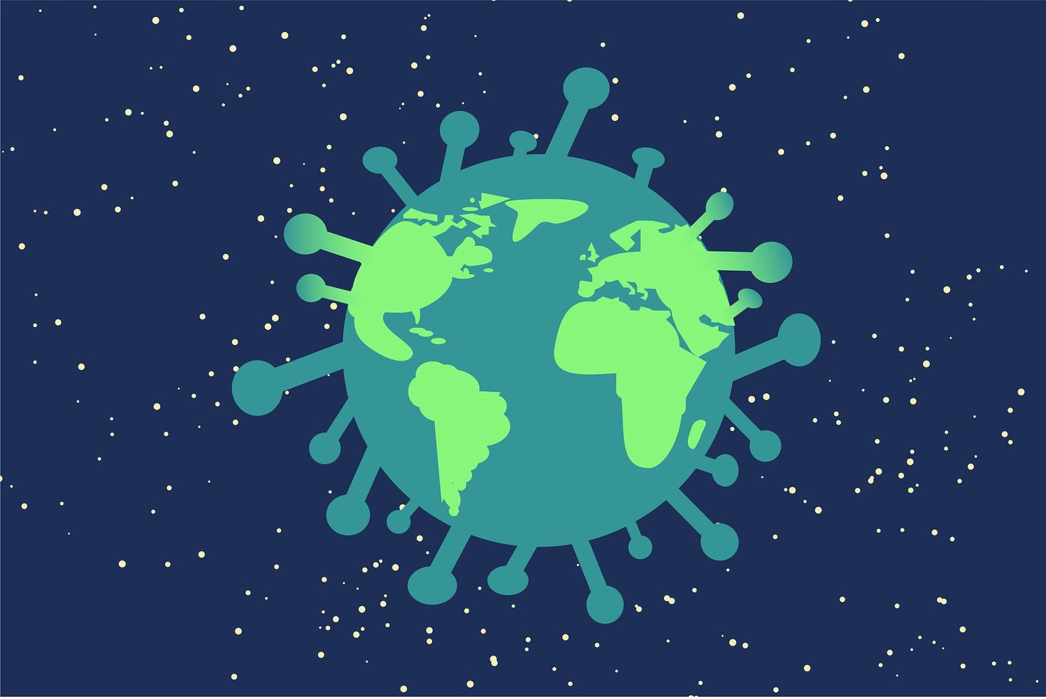 Globe terrestre en forme de virus