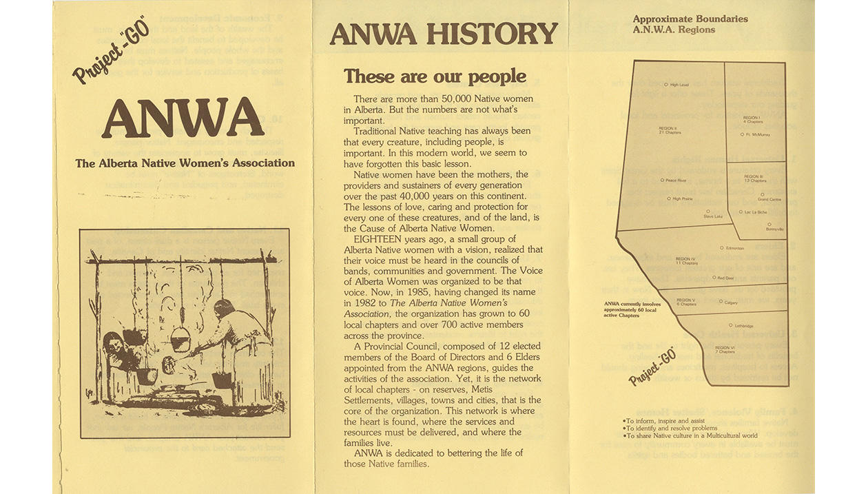 Brochure pour l'Association des femmes autochtones de l'Alberta