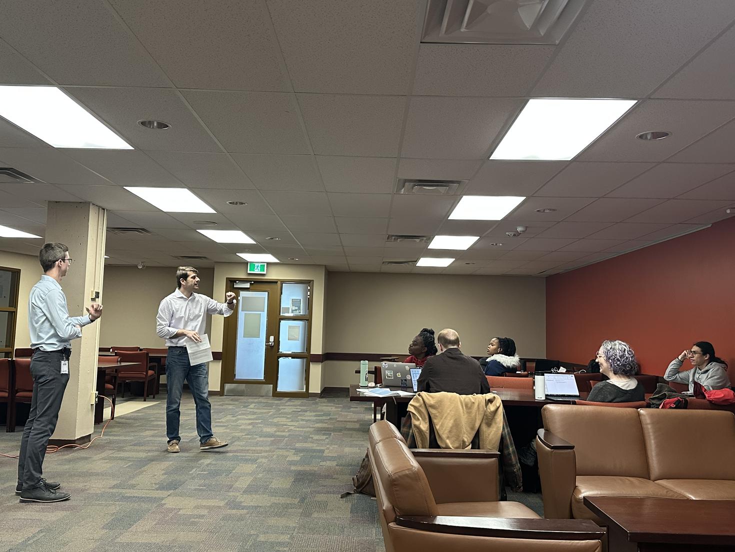 Session avec des étudiants et des bibliothécaires
