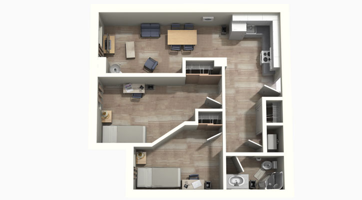 Floor plan at Hyman Soloway unit 1