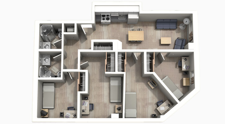 4 bedroom floorplan in Hyman soloway