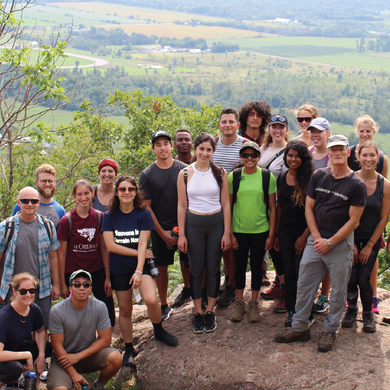 Group of students hiking