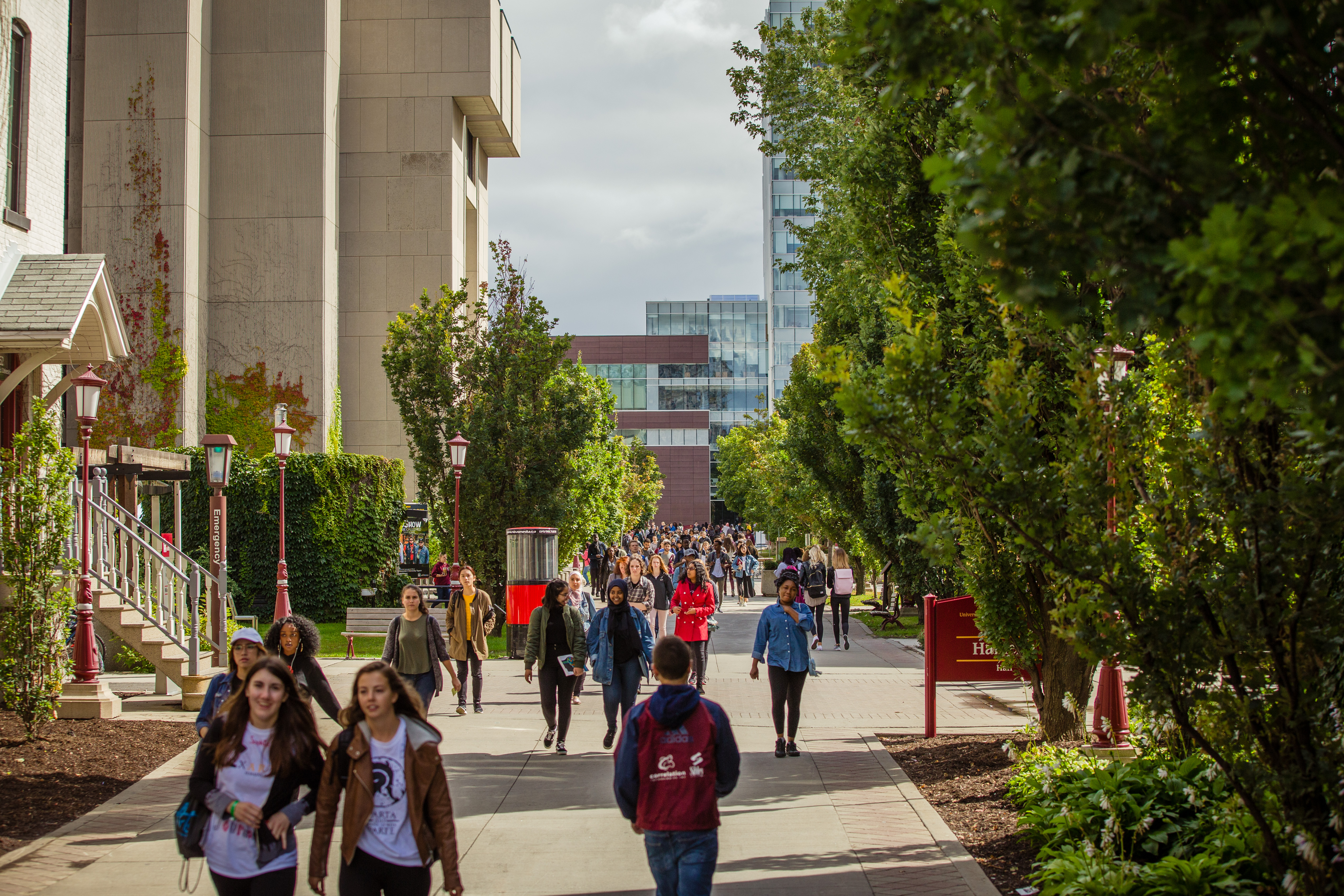 Pedestrians on campus