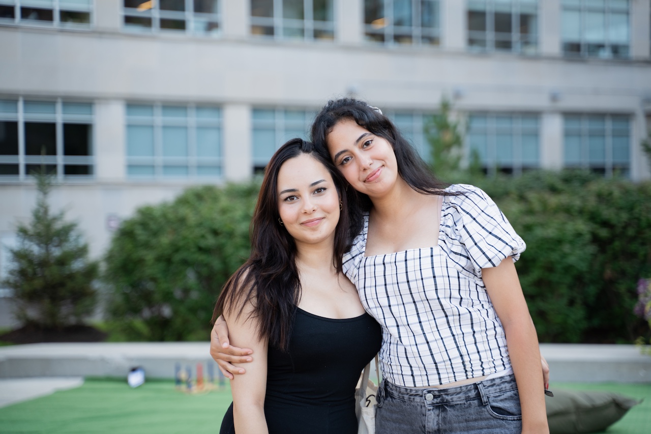 Friends hug