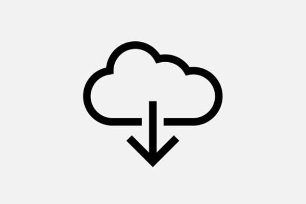 Cloud with down arrow icon