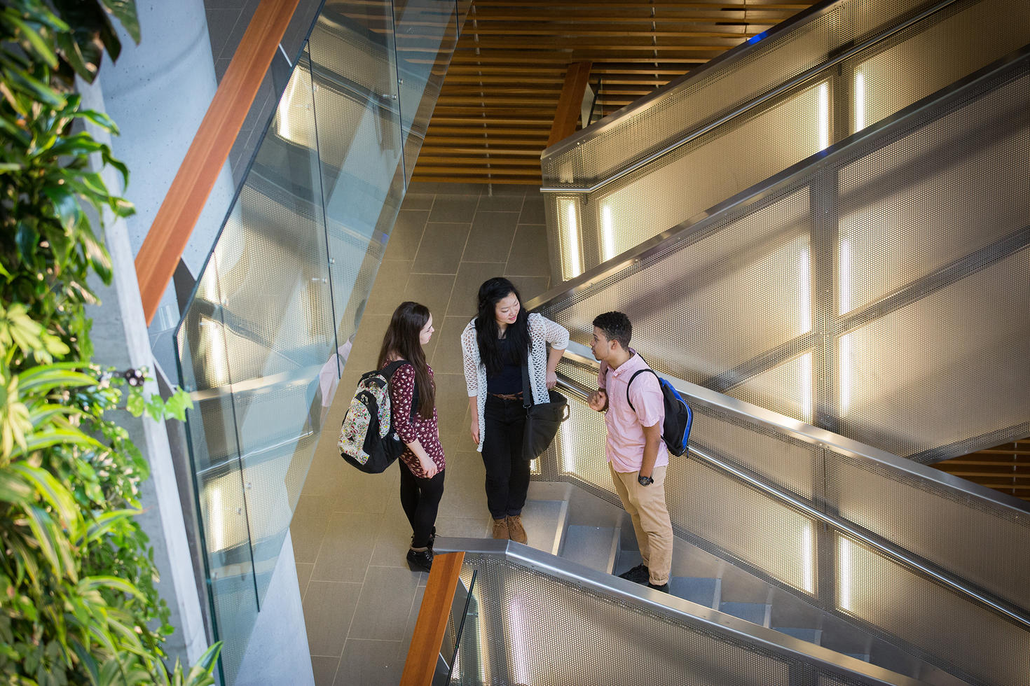 View from above of student in CRX.
