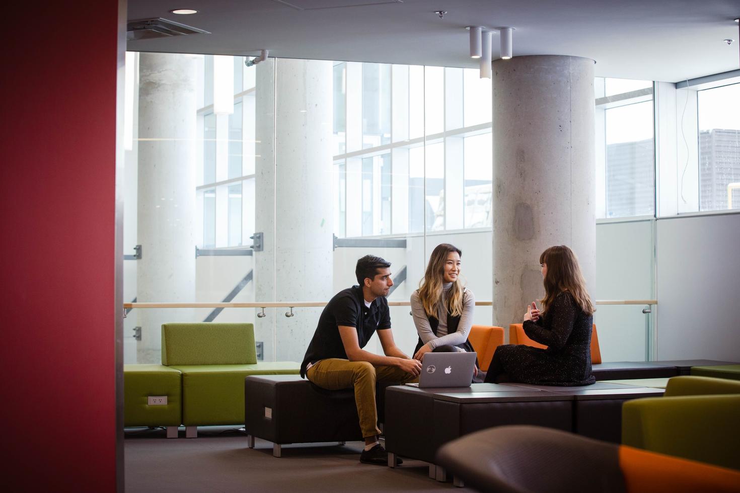 group of students talking