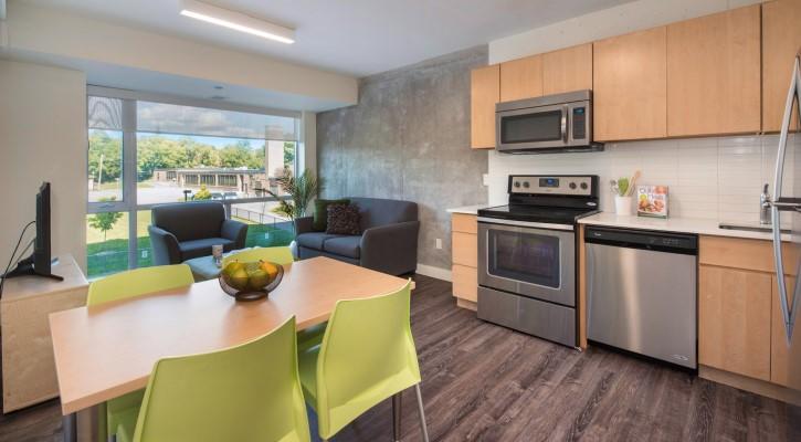 kitchen and dining room at 45 mann