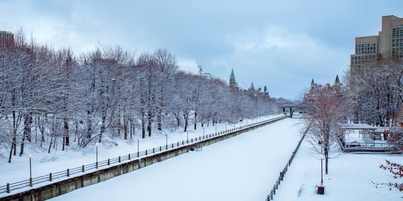 A path filled with snow.