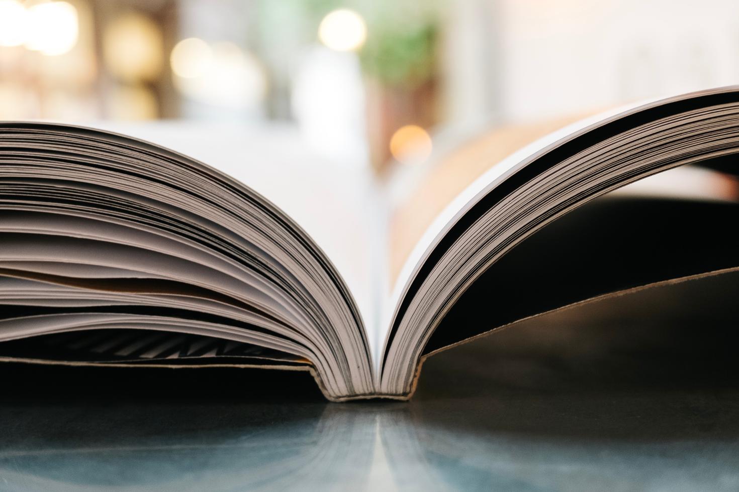Open pages of a book