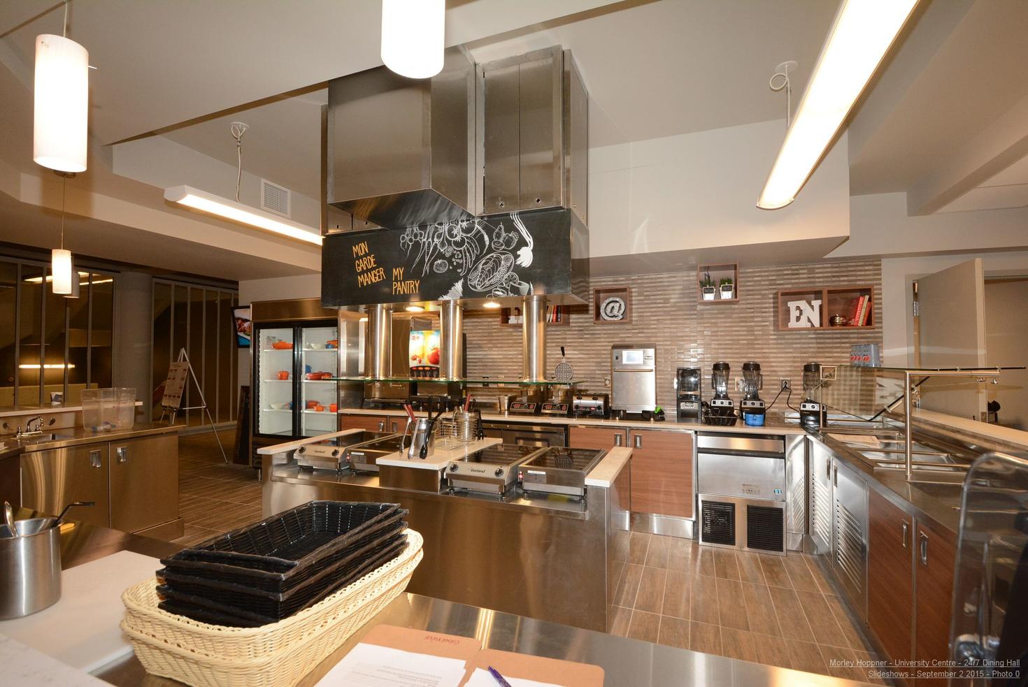 my pantry in the dining hall with multiple appliances and cooking utensils