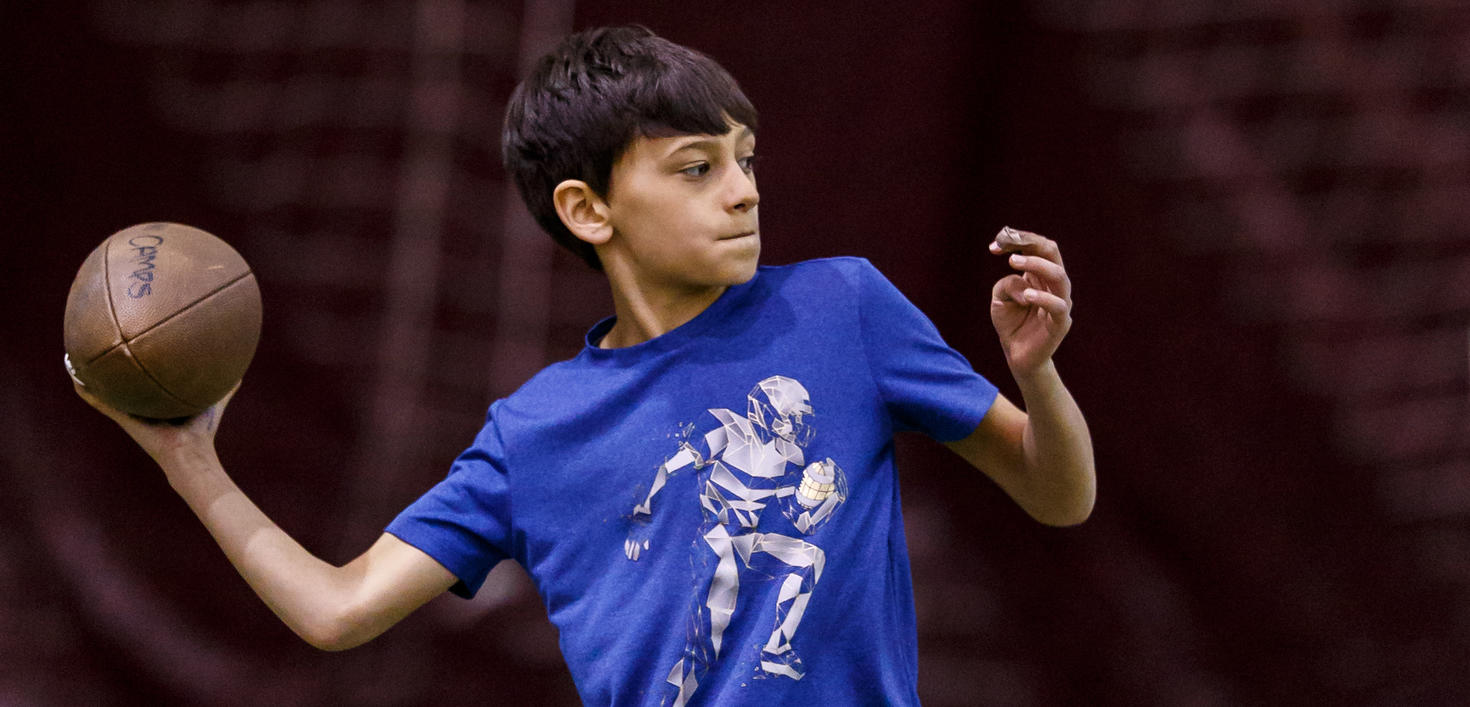 a boy playing football