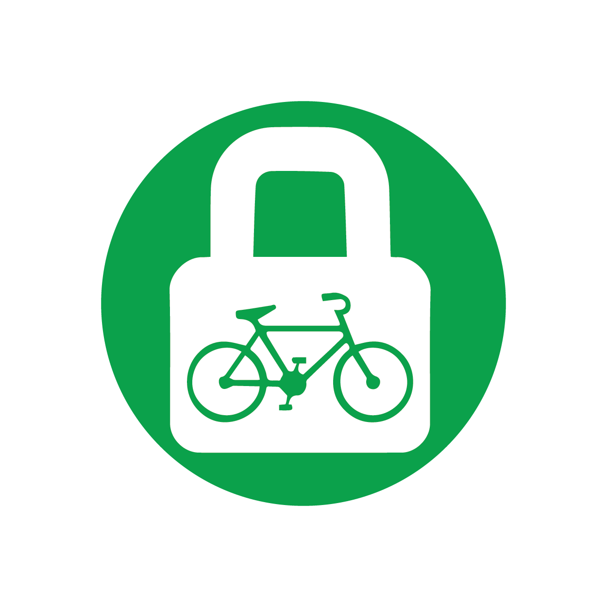 a bike icon inside the shape of a padlock