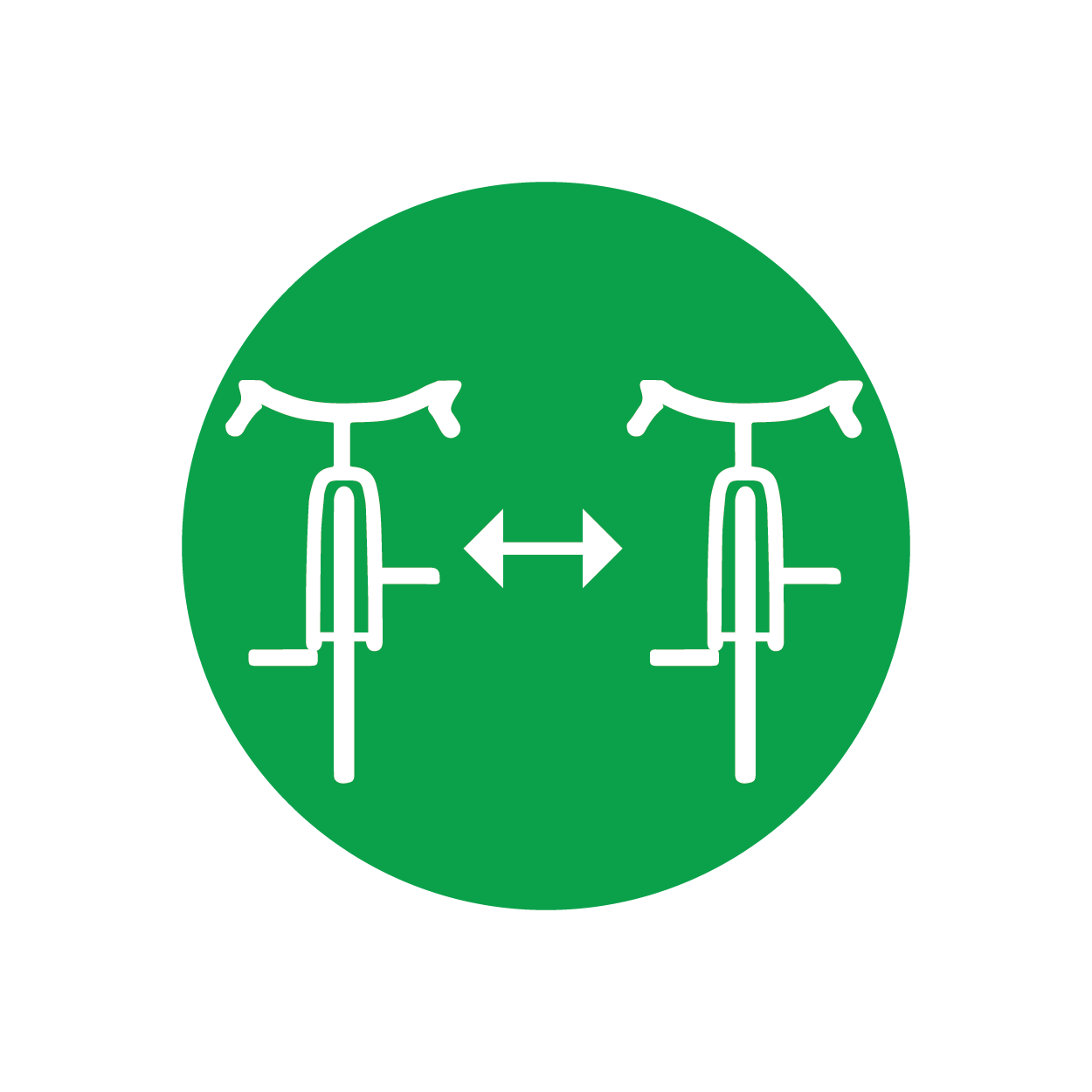 two bike icons separated by an arrow