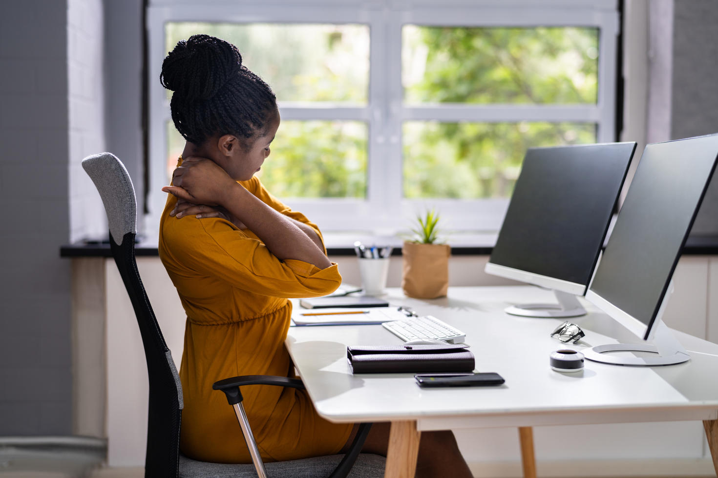 Employee working from home