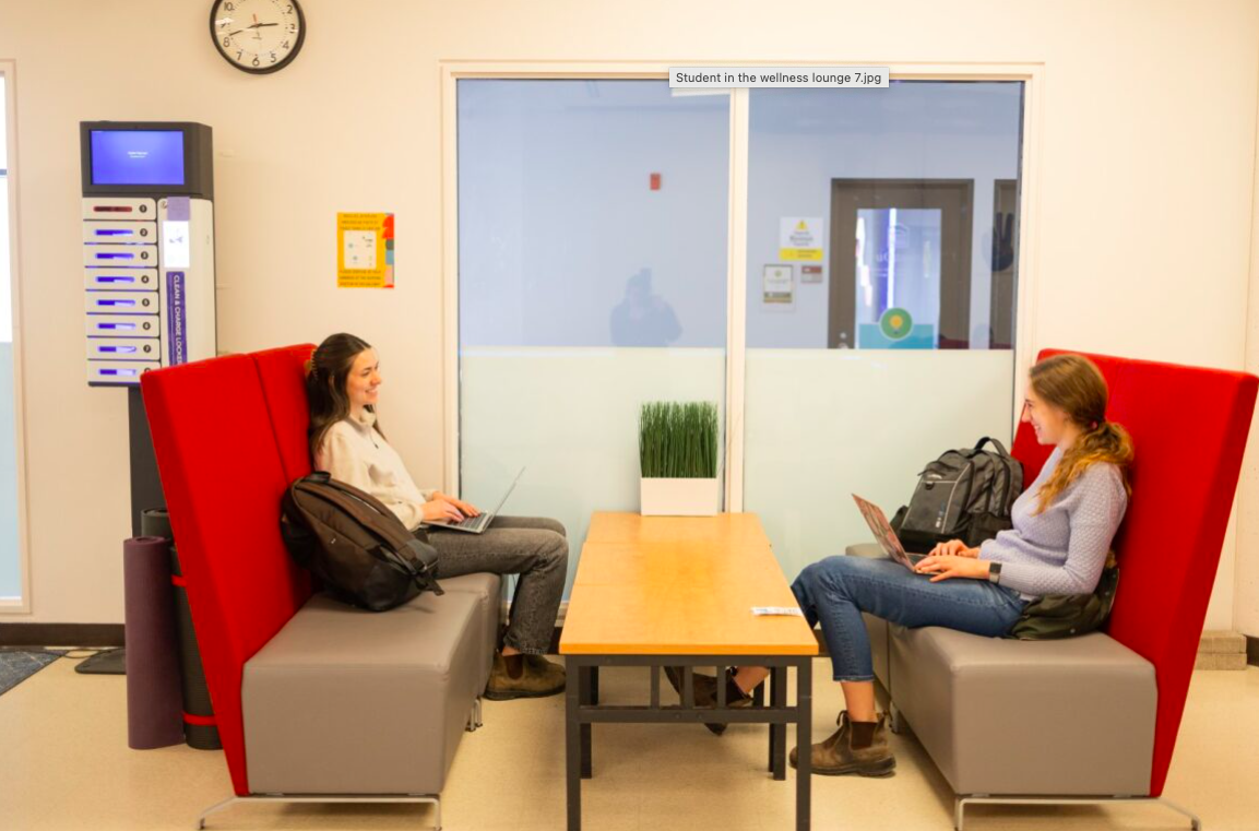 Two people talking