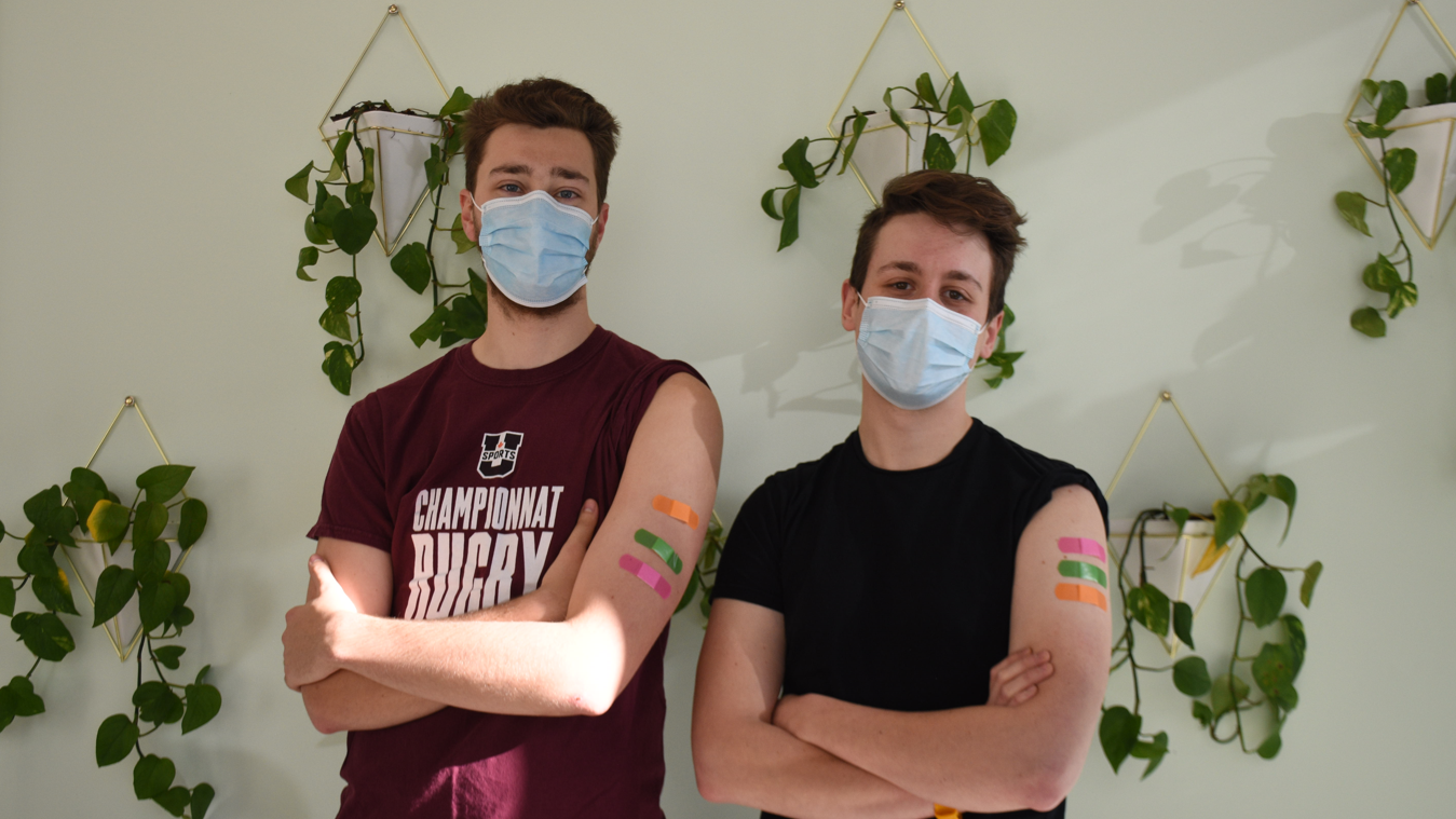 Students with bandaids