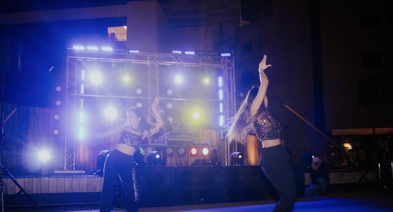 Dancers dancing on stage